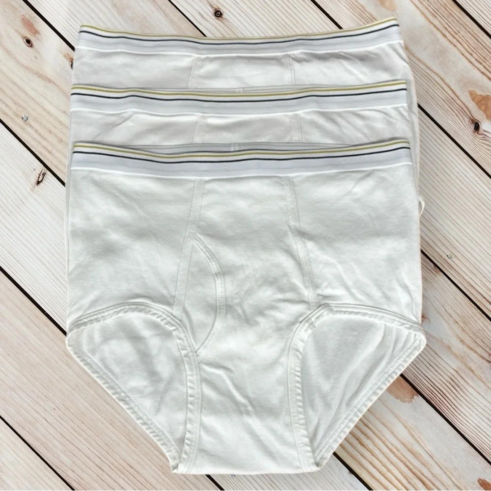 NWOT Stafford Full Cut Briefs Underwear Cotton White Tagless Size 38 Lot Of 3